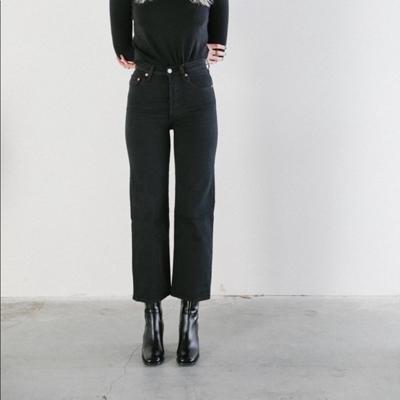 Levi's Denim - Levi’s button fly ribcage straight ankle Jean Black 30